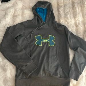 Women’s Under Armour Gray Hoodie with Blue and Yellow Accents